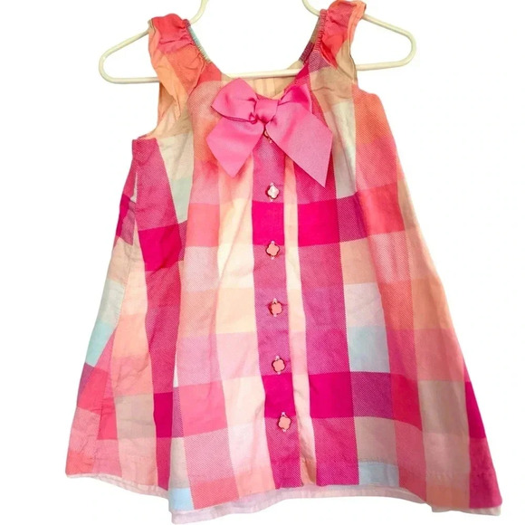Maggie & Zoe Toddler Pink Plaid Dress Party Summer Pastel Bow - Picture 1 of 11